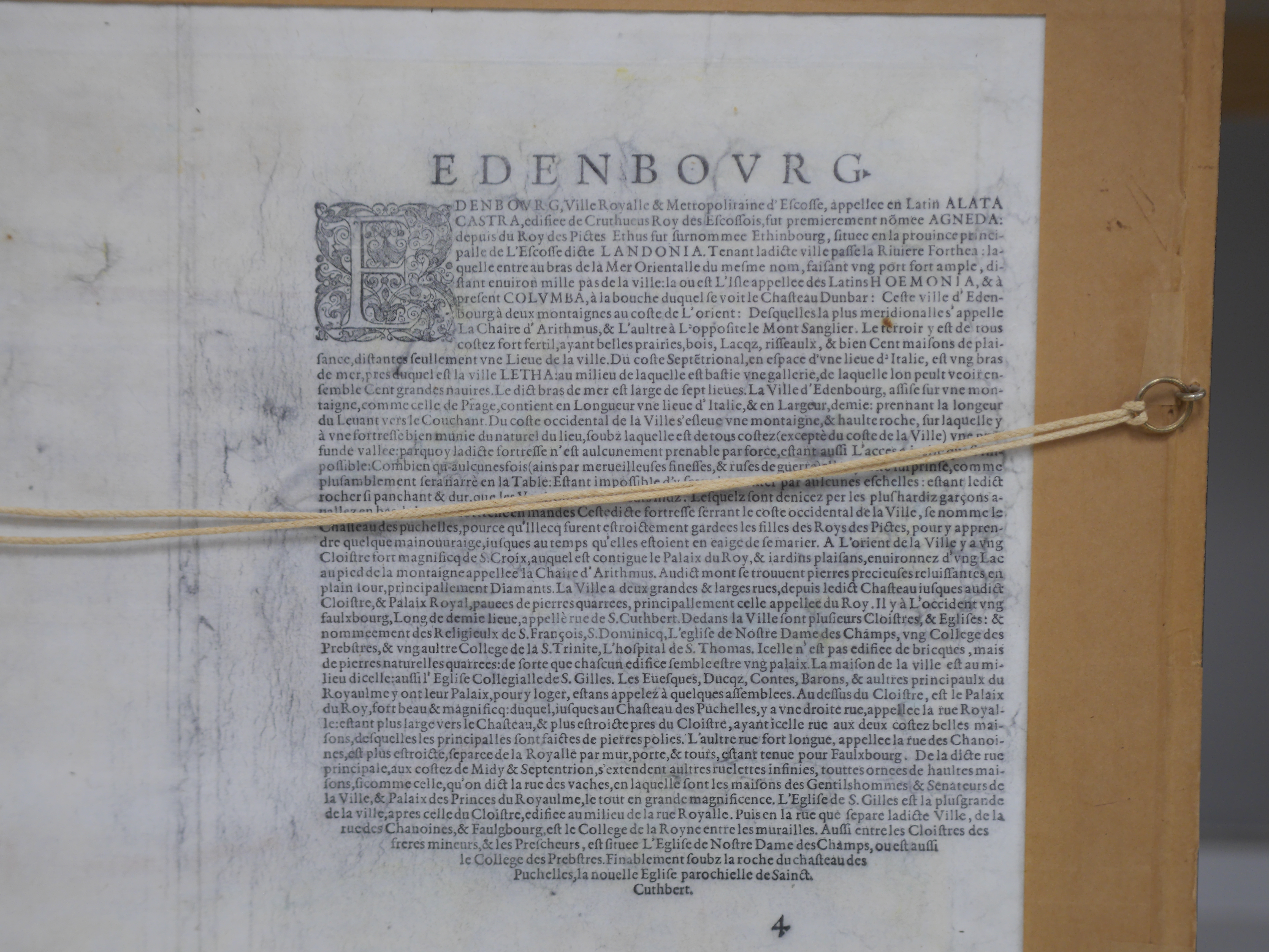 Georg Braun (1541-1622) & Franz Hogenberg (c.1538-1590), a coloured engraved map of Edinburgh or Edenburg (sic), text verso, 36 x 47cm. Condition - fair